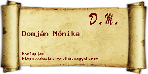 Domján Mónika névjegykártya